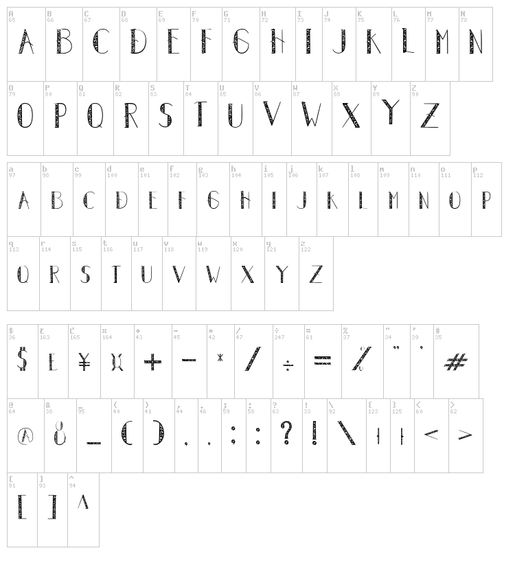 Autumn Leaves font map